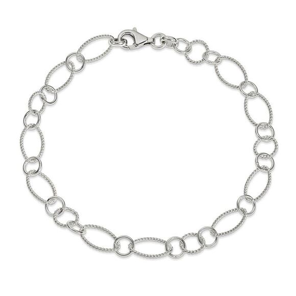 Sterling Silver Sequence Link Anklet, 10 Inch - Picture 1 of 3
